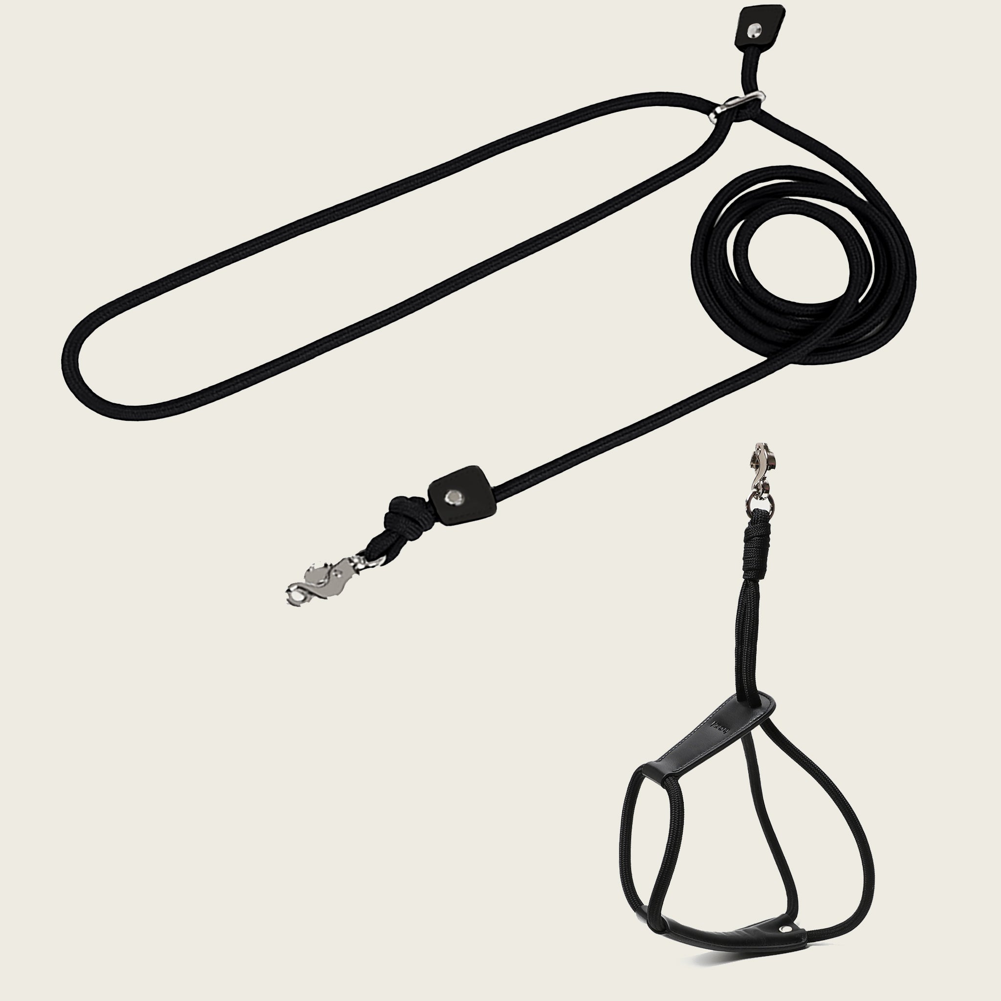 Handsfree Leash + Essential Harness Set - Black – hozi